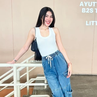 🌈MesubShop🌈เสื้อกล้ามเรย่อน ทรงรัดรูป ผ้ายืดเยอะมาก สาวอวบใส่ได้ 💥 ใส่พรางหุ่น เก็บทรงดีมาก พร้อมส่ง รุ่น กล้ามอุด้ง