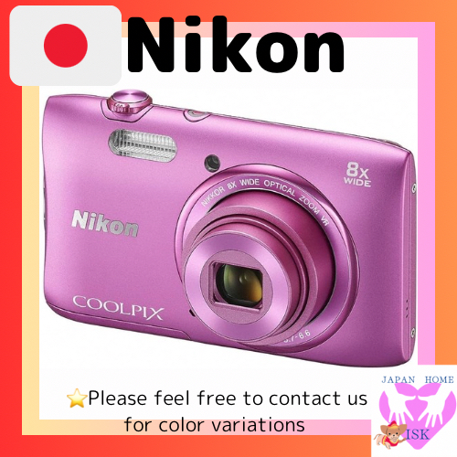 กล้องดิจิตอล Nikon Coolpix S3600 8X Zoom  20.05 ล้านพิกเซล Azalea Pink S3600Pk ส่งตรงจากญี่ปุ่น มือส
