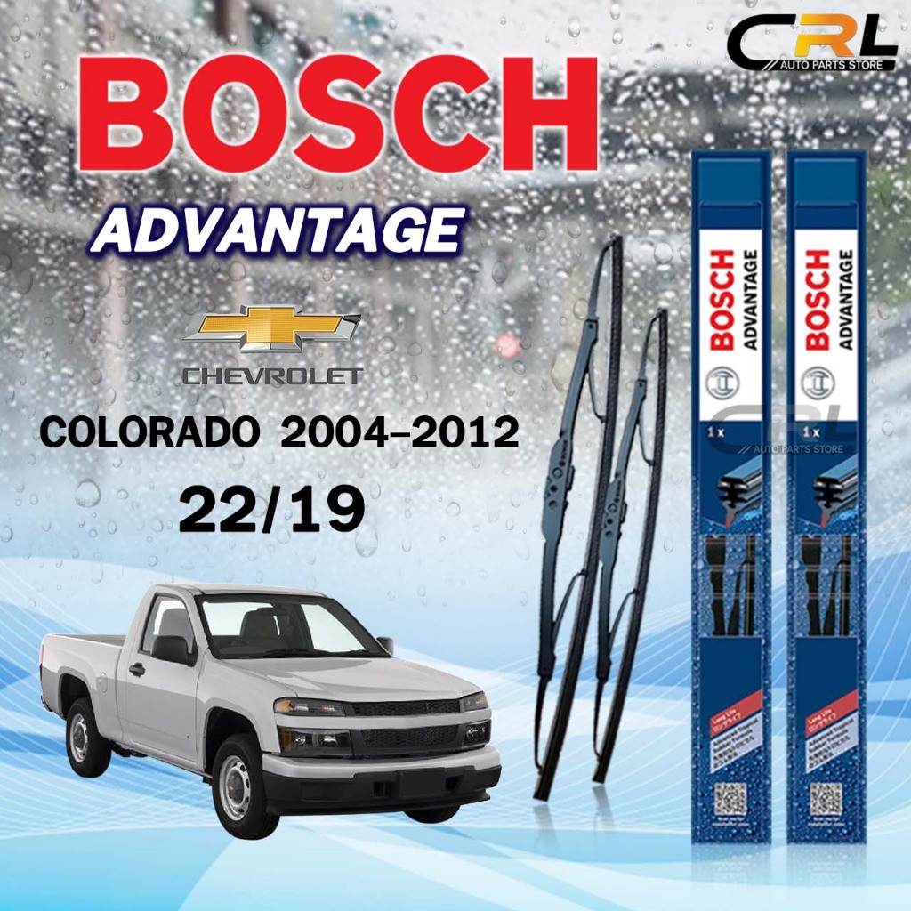 BOSCH ใบปัดน้ำฝน แบบก้านเหล็ก แบบคู่ 22/19 CHEVROLET COLORADO ปี 2004-2012 เชฟโรเลต โคโลราโด รุ่น ADVANTAGE
