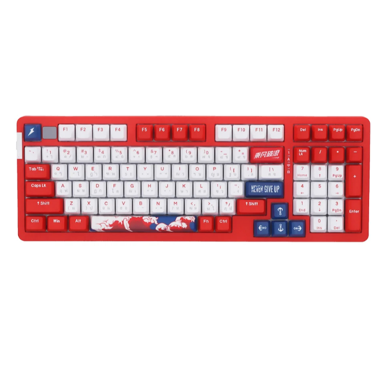 WIRELESS KEYBOARD (คีย์บอร์ดไร้สาย) DAREU A98 PRO (RED) (DAREU SKY BLUE V3 SWITCH RGB EN/TH)