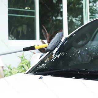 SmileArm® เฉพาะหัวเช็ดกระจก ขัดล้างรีดน้ำ2in1 ผ้าไมโครไฟเบอร์+ยางรีดน้ำ ที่เช็ดกระจก ล้างกระจกรถ ยางรีดกระจก