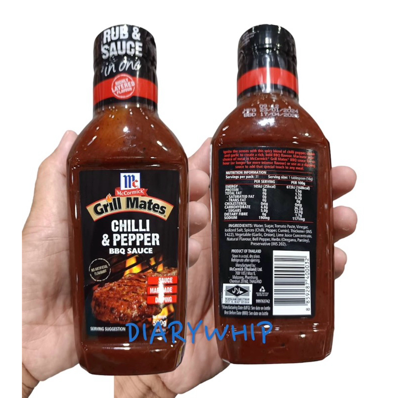 MCCORMICK  CHILLI & PEPPER  BBQ  SAUCE 500 G.