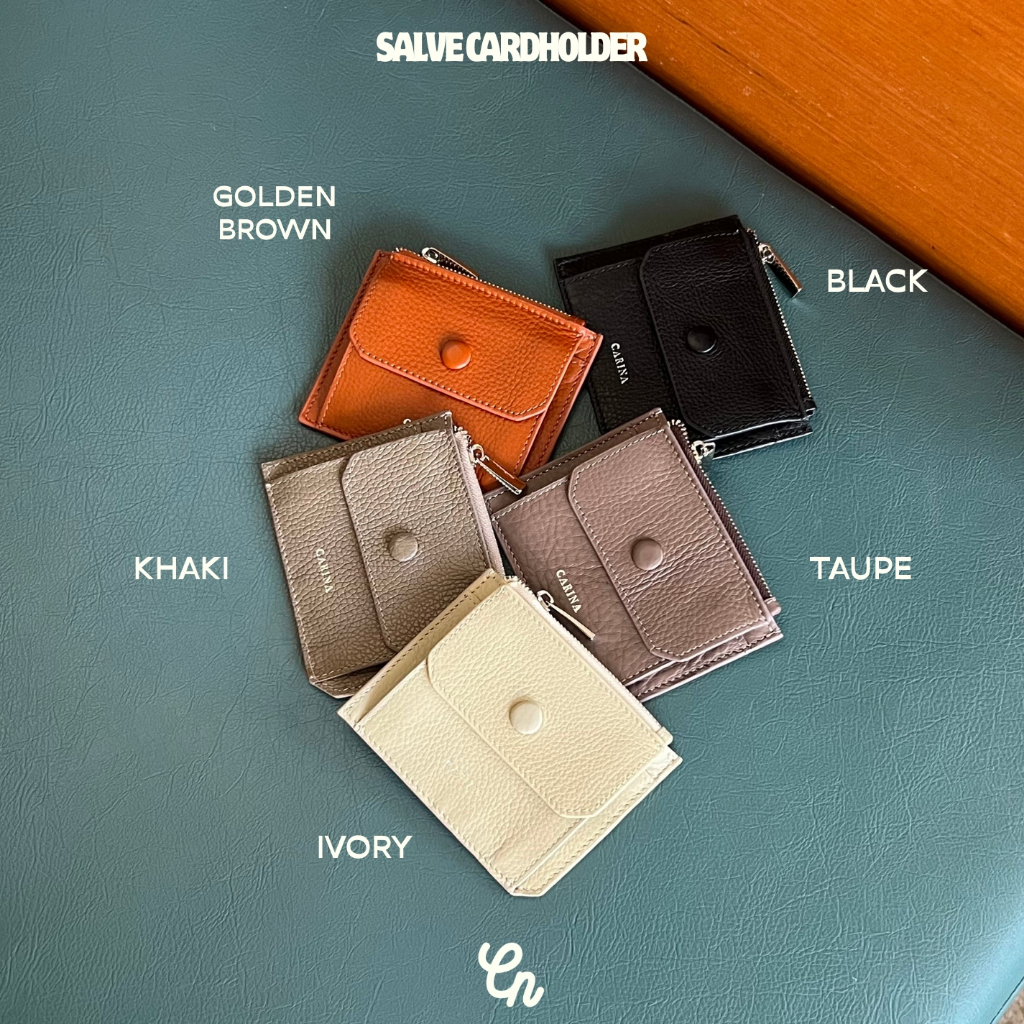SALVE CARD HOLDER การ์ดโฮลเดอร์หนังแท้ รุ่นบาง ใส่แบงค์พันได้