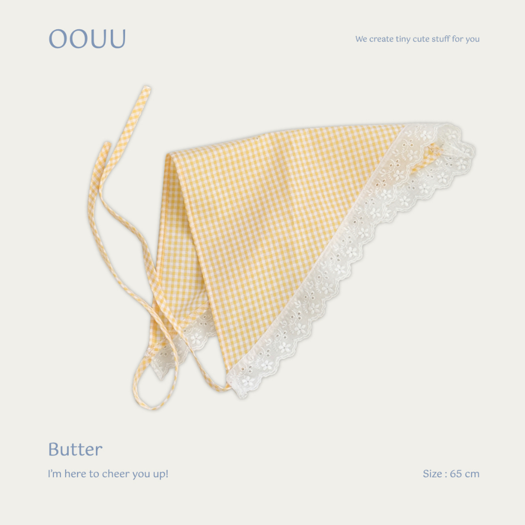 Butter Hair Scarf | ผ้าโพกผม สีเหลืองลูกไม้ น้องเนย