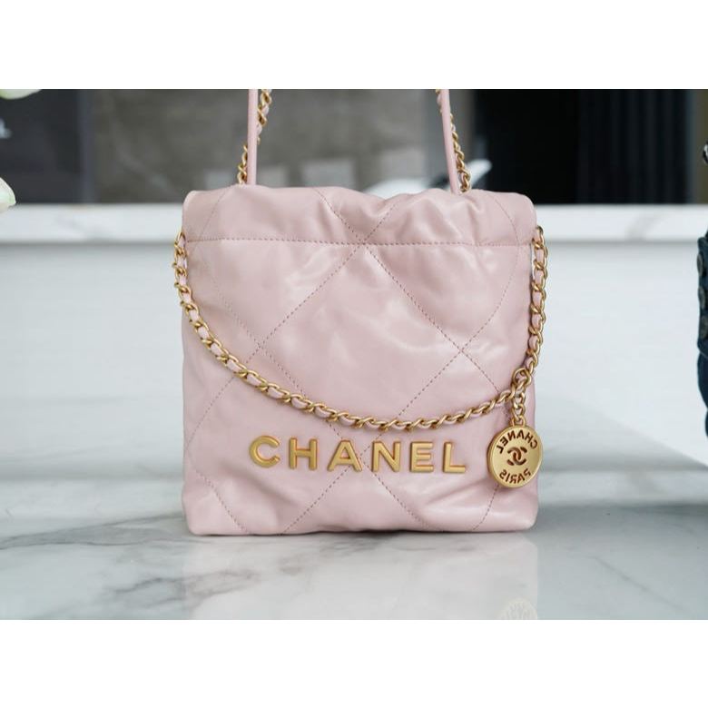 100% Original Chanel 23S 22Mini Bag สีชมพู 🌸