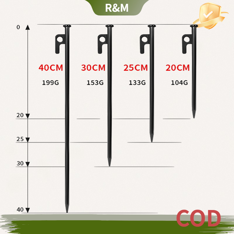 20cm 25cm 30cm 40cm สมอบกเหล็ก แค้มป์ปิ้ง สมอบกเต็นท์ การตั้งแคมป์ สมอบก เหล็กหล่อ สมอตั้งแ เหล็กชุบแข็ง