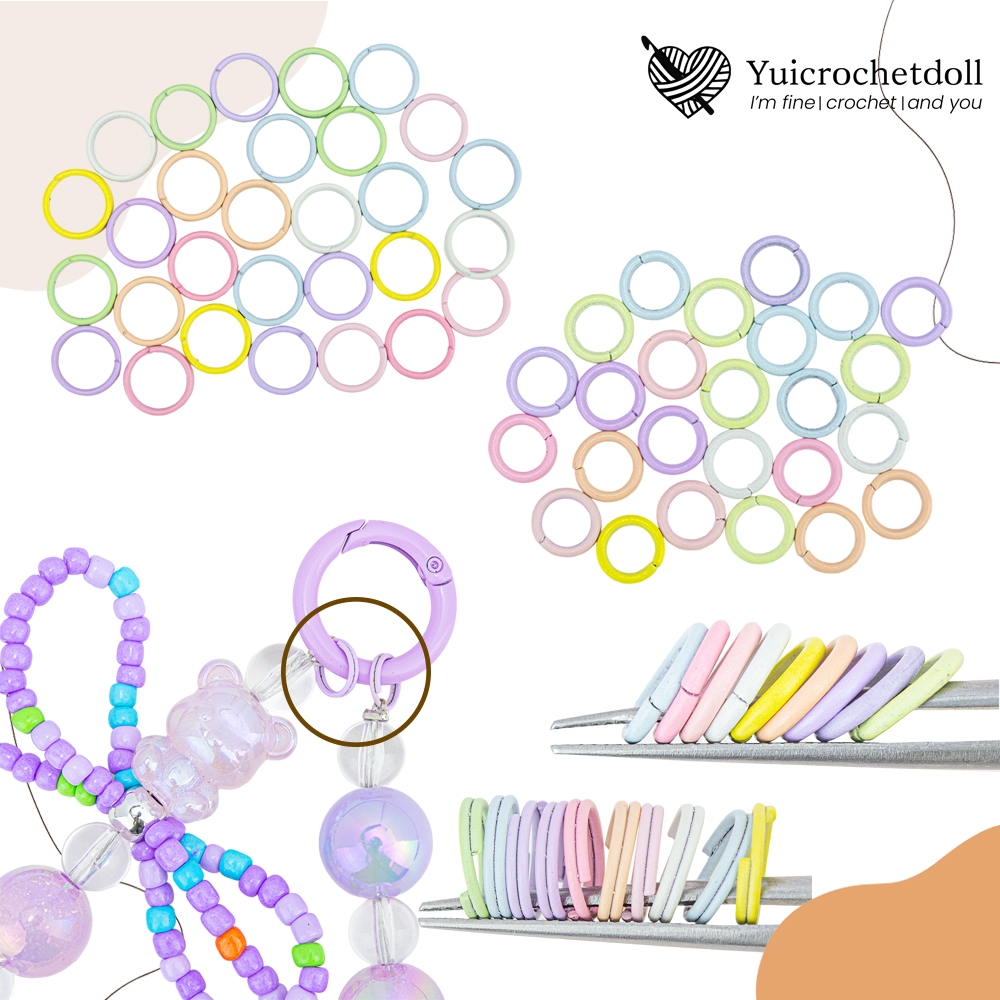 ห่วงกลมสีพาสเทล ห่วงเชื่อม แหวนเชื่อม สําหรับทำพวงกุญแจตุ๊กตา Art Toy หรือเชื่อมต่อเครื่องประดับ DIY Craft ᵔᴥᵔ