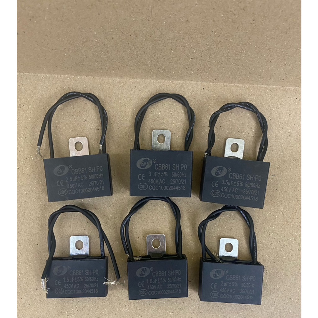 LCZ1984 คาปาซิเตอร์ พัดลม ขนาด 1.5UF/1.8UF/ 2UF /2.5UF/ 3UF /3.5UF 450 V ACแคปรัน คาปาซิเตอร์ราคา1ชิ่น