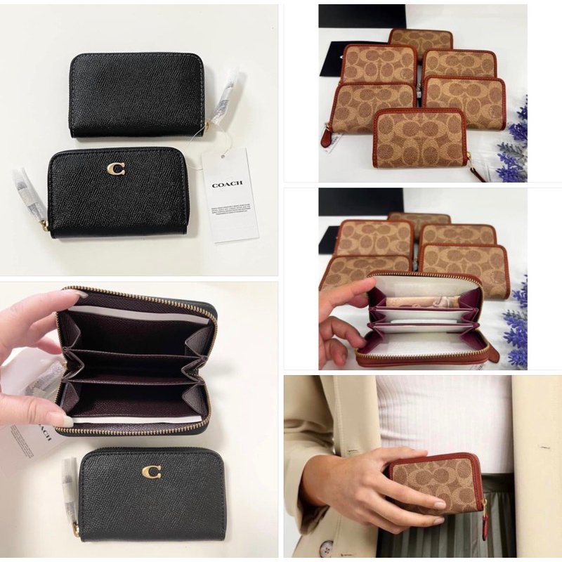กระเป๋าสตางค์ ใส่บัตร Coach Small Zip Around Card Case C6723 C6725