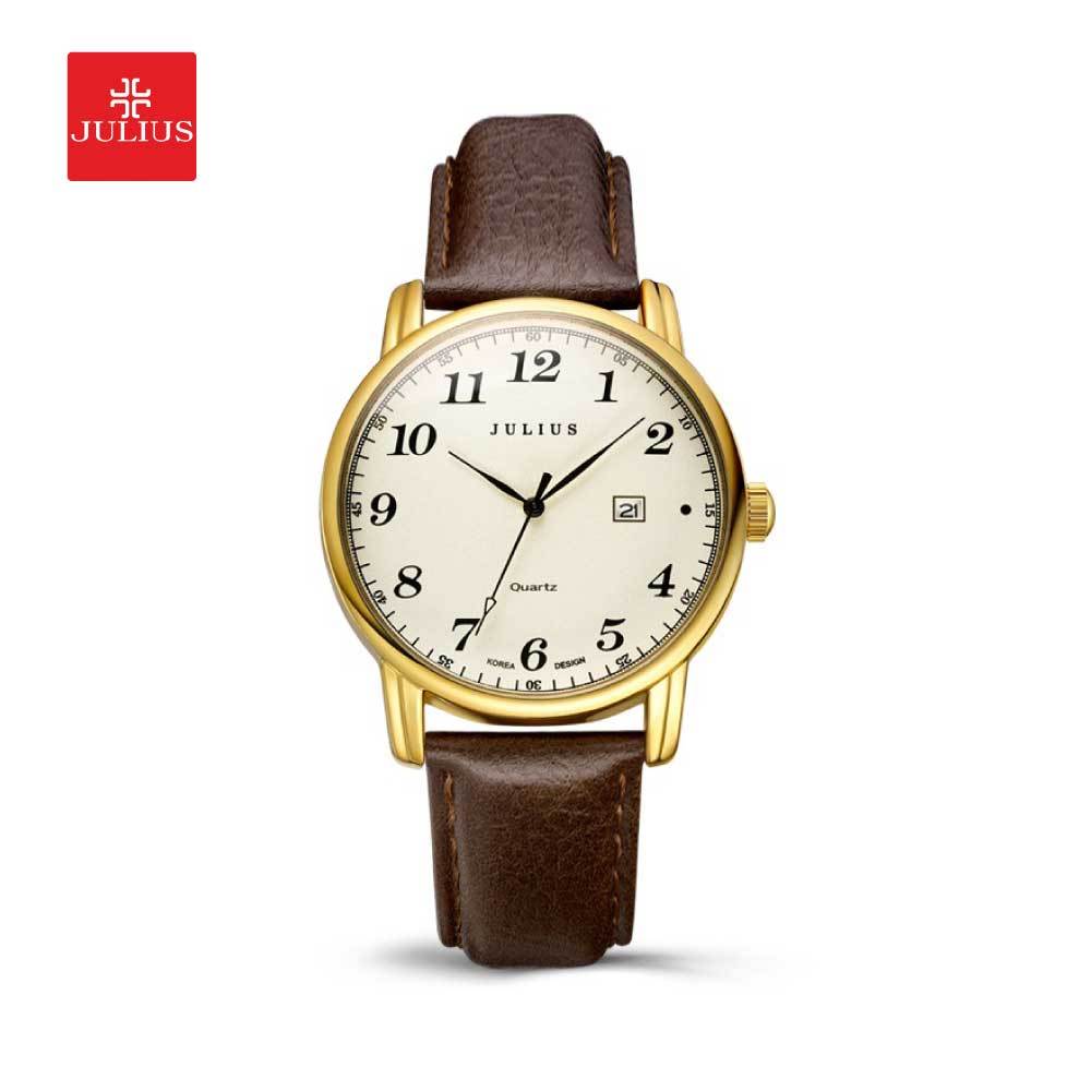 Julius นาฬิกาข้อมือผู้หญิง รุ่น JA-508L สายหนัง หน้าปัดกลม แบรนด์เกาหลี แฟชั่นฮิตของแท้
