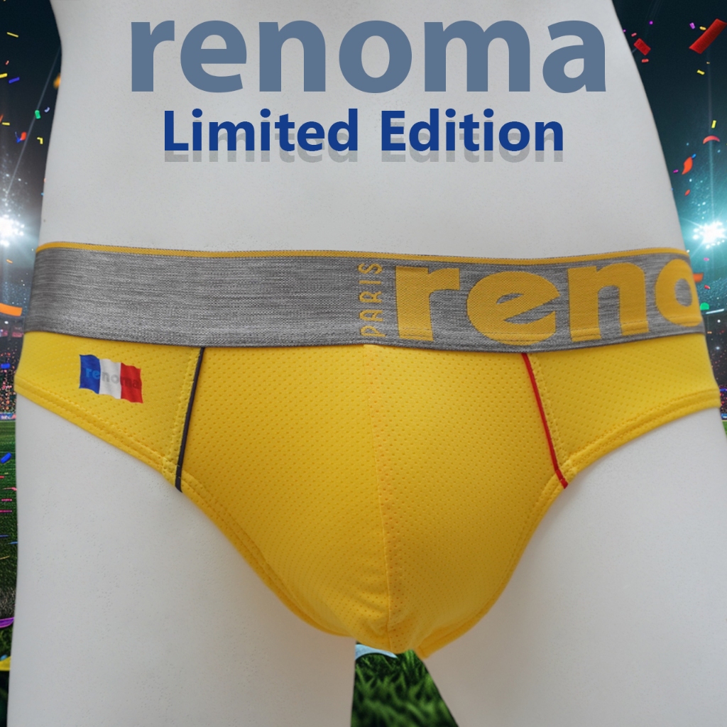 กางเกงในชาย | Renoma รุ่น France  Edition ทรงสปอตเอวต่ำขอบสีเทาตัดกับสีขาวสุดเท่ห์