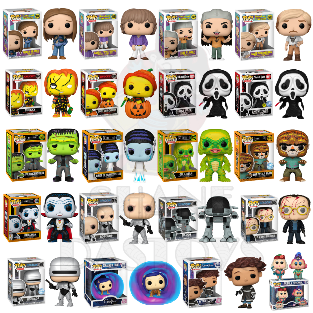{PRE-ORDER} Funko Pop! MOVIES : Dazed and Confused, Chucky, Ghost Face, Universal Monsters, Robocop, Coraline, Toothless