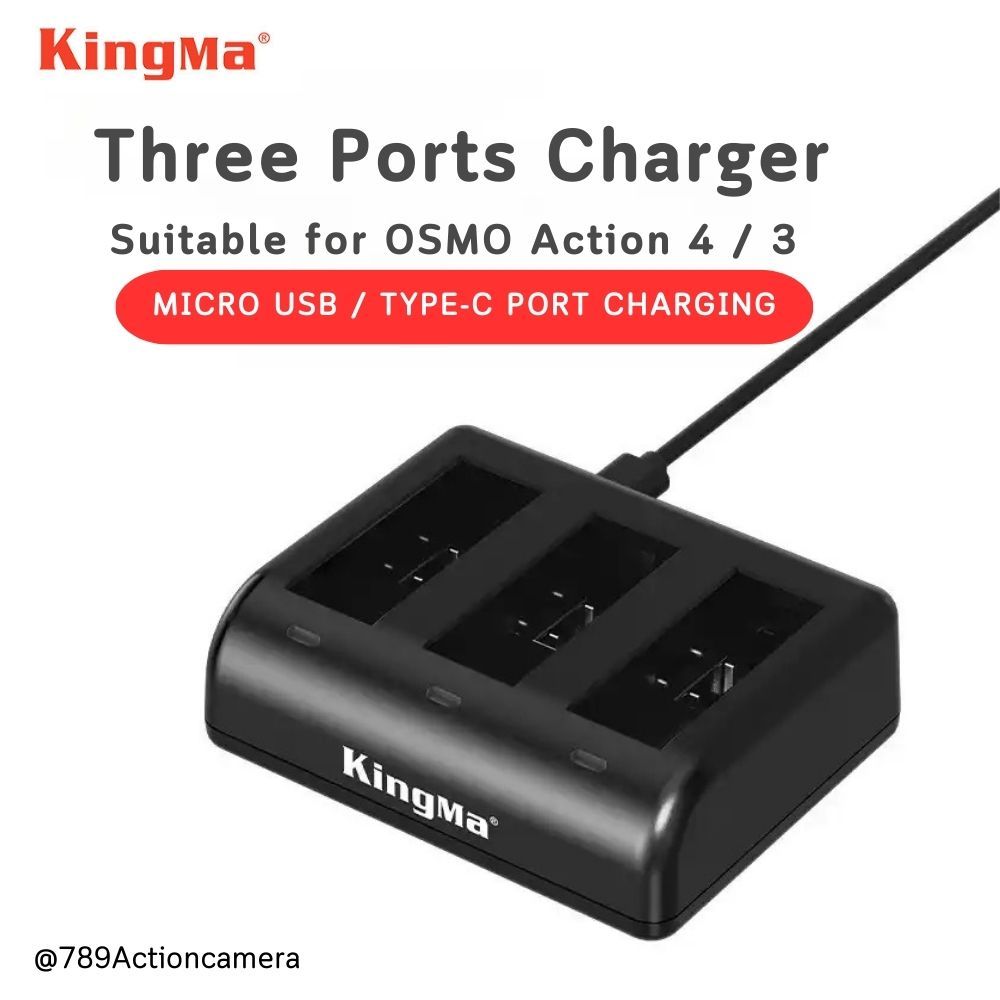 Kingma DJI OSMO Action 4/3 Battery Charger (Triple Charger) แท่นชาร์จแบตเตอรี่สำหรับ Action 4 / 3