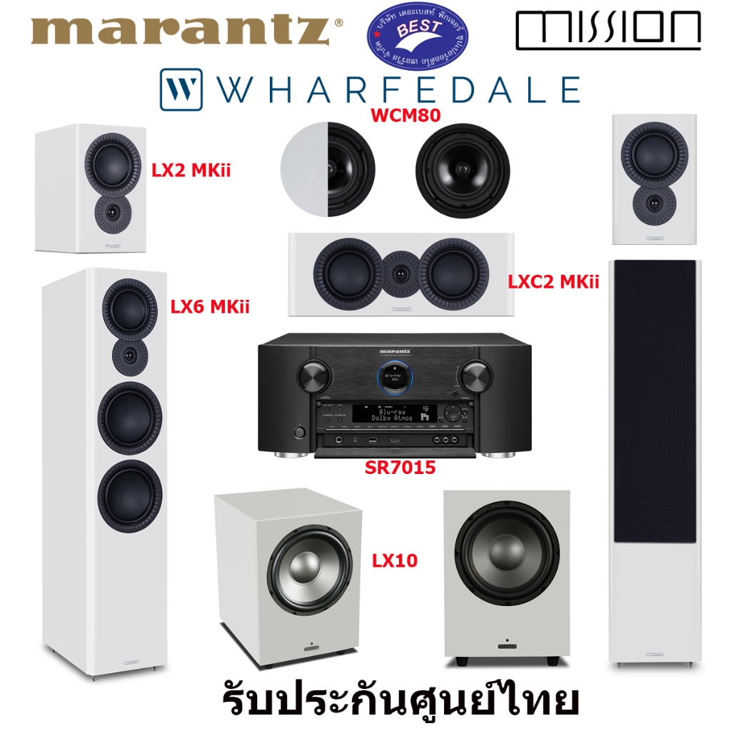Marantz SR7015 + Mission LX6 MKii LXC2 MKii LX2 MKii LX10(2) + Wharfedale WCM80