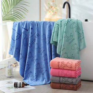 ผ้าขนหนู ผ้านาโน ผ้าเช็ดตัว ลายยีราฟ 🦒🦒【 ขนาด 70 x 140 cm. 】…