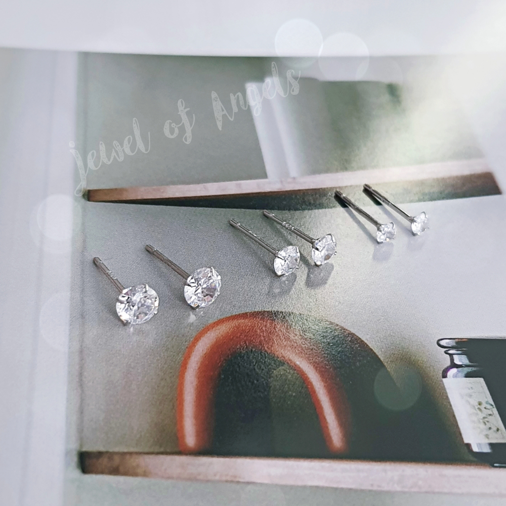 ต่างหูเงินแท้ทั้งชิ้น S925 รุ่น Sparkle ต่างหูก้านเสียบ เพชรCZกลม สีเงิน 3mm 4mm 5mm Silver925 ราคา ถูกที่สุด ดีลบีเคเค แกลเลอรีภาพที่ 7