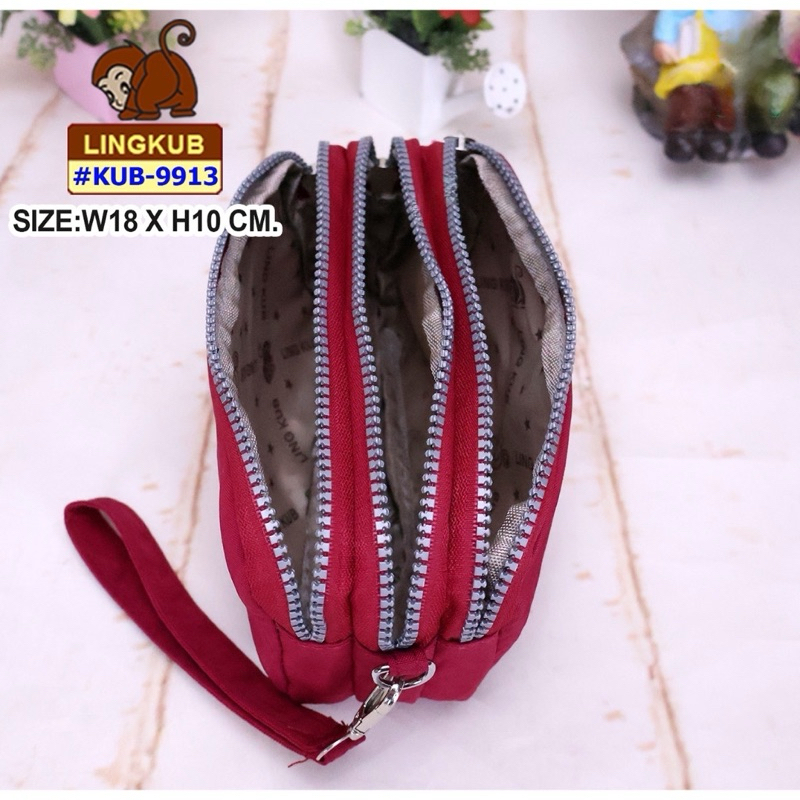 #lingkub9913 ขนาด7นิ้ว#กระเป๋าสตางค์ มีสายคล้องมือ ใส่มือถือใหญ่6.7นิ้วได้ มี3ช่องซิป - รูปที่ 3