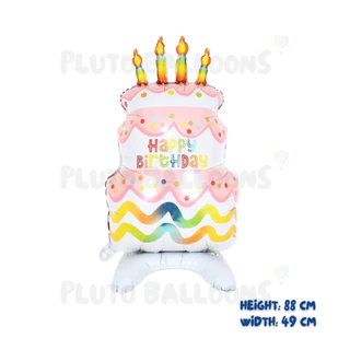 [ร้านไทย] - 🎈ลูกโป่งฟอยล์เค้ก ใบใหญ่มาก มีฐานตั้งได้ 5 ตัวเลือก🎈