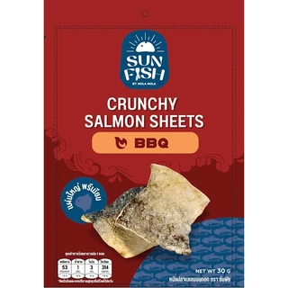 หนังปลาแซลมอนทอดอบกรอบยี่ห้อ SunFish ซันฟิช รส BBQ
