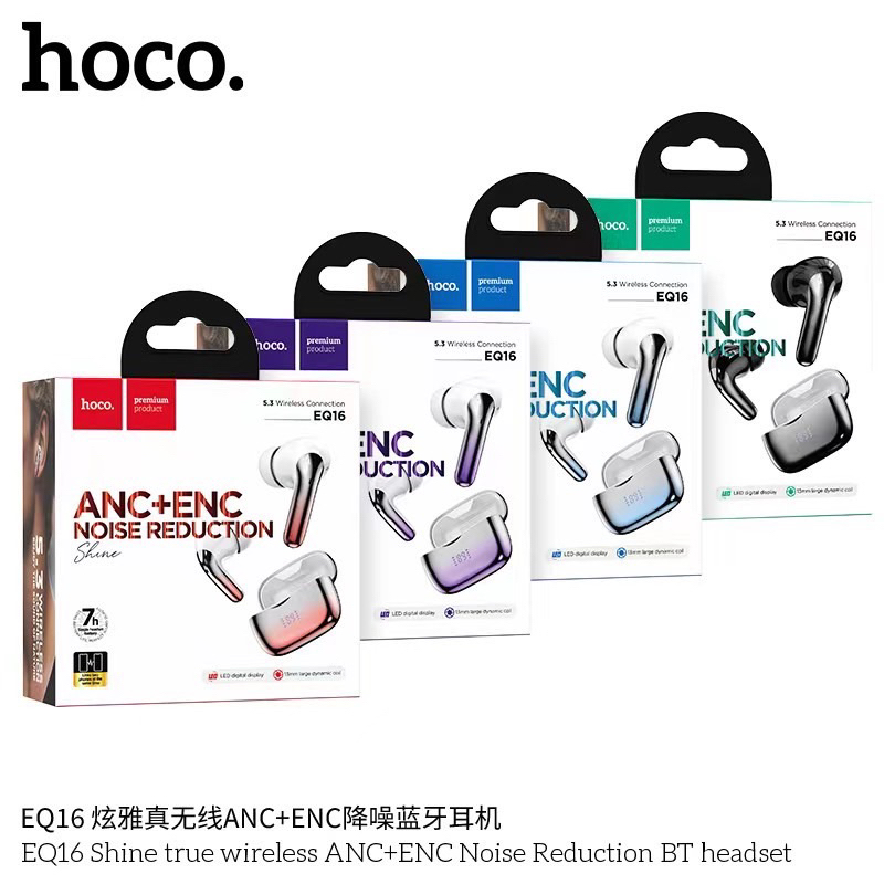HOCO รุ่น EQ16 หูฟังบลูทูธ ไร้สาย 5.3 TWS ANC&ENC สําหรับสมาร์ทโฟน ตัดเสียงรบกวน พร้อมไมโครโฟน .