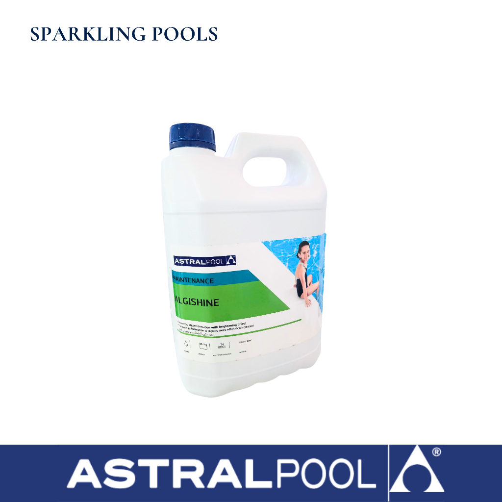 (NEW PACKAGE) ALGISHINE น้ำยากำจัดตะไคร่ ปรับน้ำใส ขนาด 5 ลิตร - AstralPool Algicide with Brightener 5 Liter
