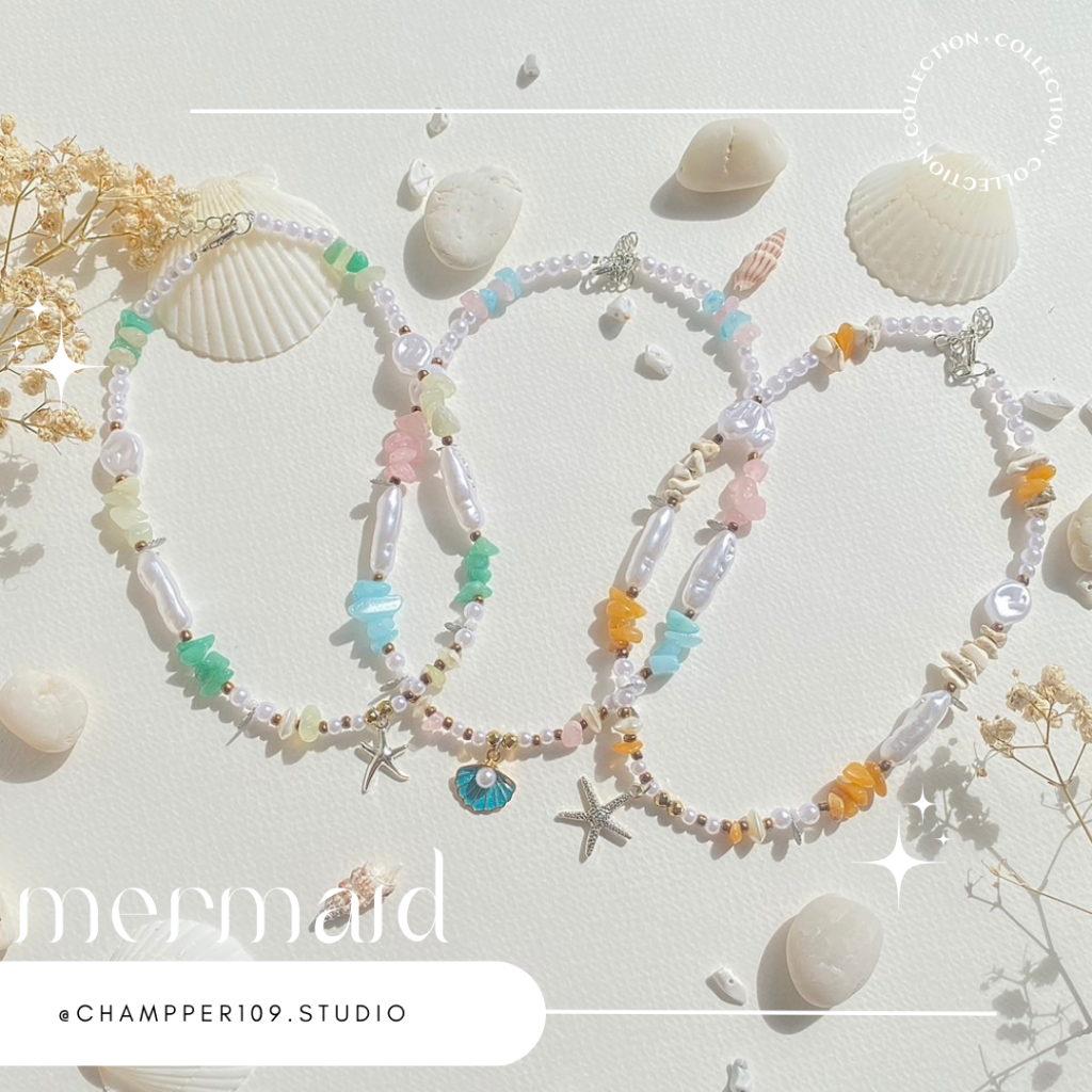 สร้อยหินแท้ สร้อยไปทะเล สร้อยปลาดดาว งาน handmade สินค้าพร้อมส่ง