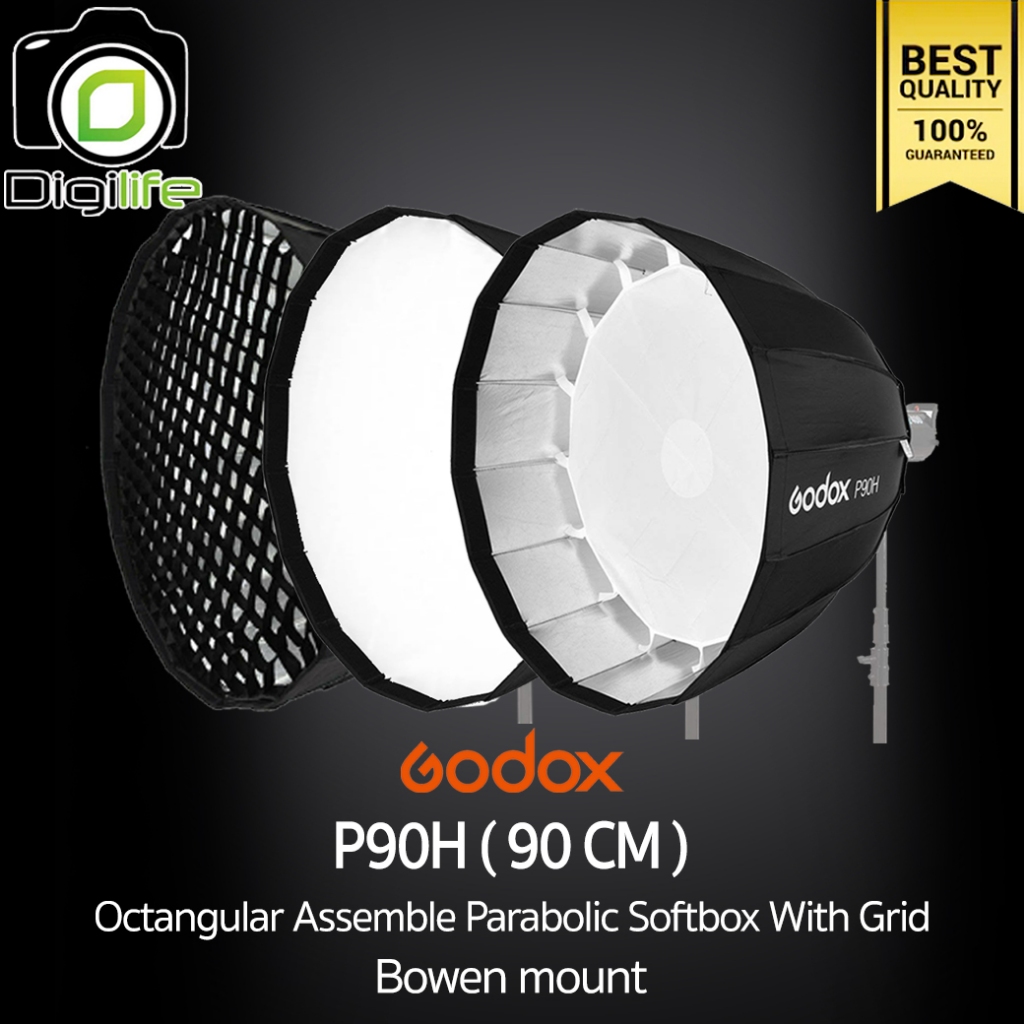 Godox Softbox P90H ( 90cm. ) Octa Assemble Parabolic Softbox With Grid ( Bowen ) ( P90L, P90G, P90 ) / Digilife Thailand