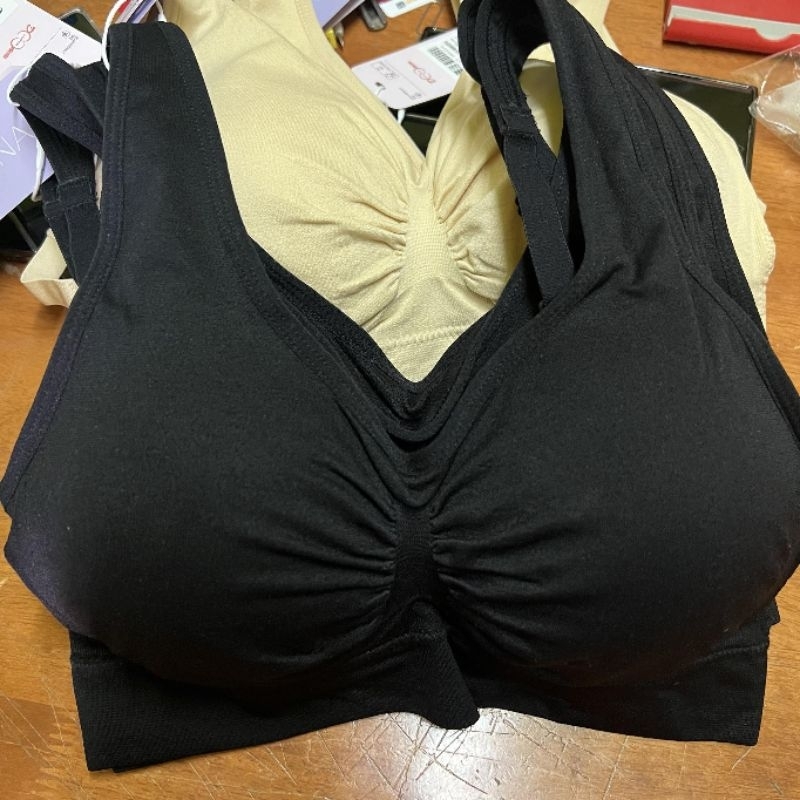 เสื้อชั้นในไร้โครง เน้นกระชับ ซาบีน่า SBXA989 freesize ยืดหยุ่น ใส่สบาย แท้ ทรงมีตะขอหลัง bra easy happy
