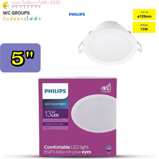 PHILIPS โคมไฟ LED 13W ฟิลลิป ดาวน์ไลท์ฝังฝ้า หน้ากลม Panel L…
