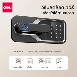 Deli ตู้เซฟ ตู้เซฟอิเล็คทรอนิกส์ กันไฟ ระบบแสกนลายนิ้วมือ ปลดล็อคได้ถึง4แบบ รับประกัน 1 ปี Safe Box