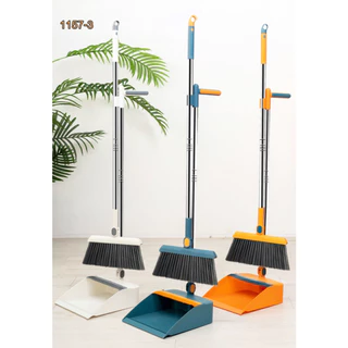 Yihan ชุดไม้กวาด ไม้กวาด หมุนได้ มีแปรงในตัวพร้อมที่ตักขยะ YF-1157 1158