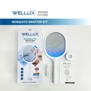 WELLUX ไม้ตียุงไฟฟ้าพร้อมไฟล่อยุงแสงสีม่วง 6 ดวง นวัตกรรมเพียงหนึ่งเดียว Mosquito Swatter 977