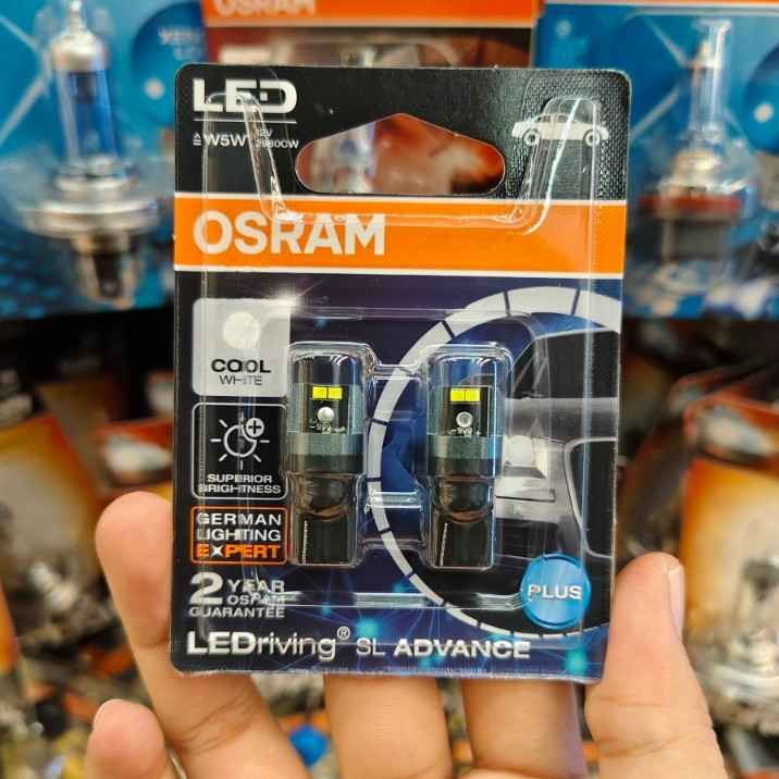 OSRAM ไฟหรี่ T10 LED แสงสีขาว6000K ไฟส่องป้ายทะเบียนรถ รับประกันสินค้า2ปี