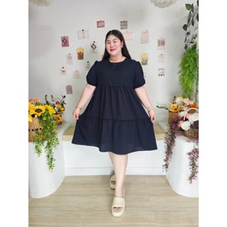 CC14ชุดเดรสชนมชั้นแขนตุ๊กตา(หน้าผ้า 52 นิ้ว) มีเชือกผูกเอว