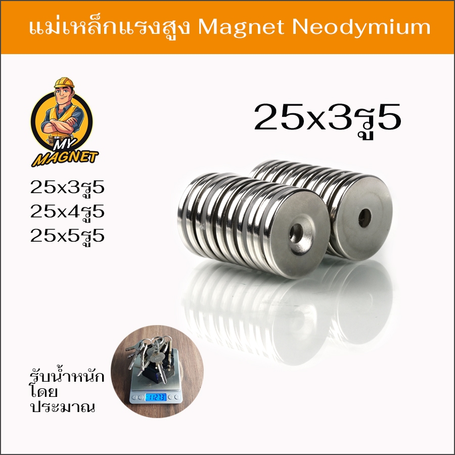 1ชิ้น แม่เหล็กรูกลาง ขนาด25x3-5มิล,25x4-5มิล,25x5-5มิล แม่เหล็กแรงสูง magnet รูปกลมมีรูกลาง พร้อมส่ง
