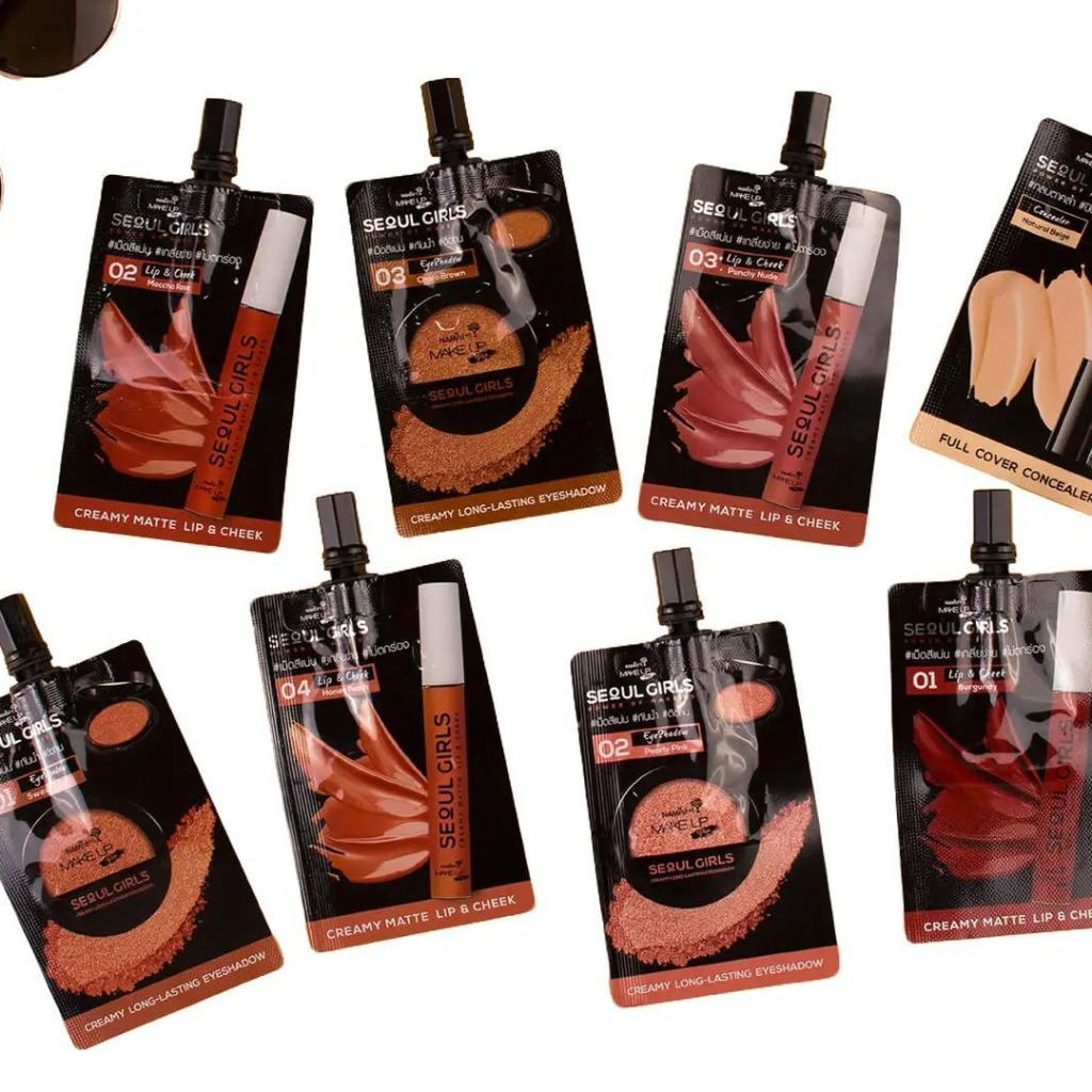 Nami Make Up Pro Seoul Girls นามิ เมคอัพ โปร โซลเกิร์ล ลิป อายชาโดว์ คอนซีลเลอร์ (1ซอง )