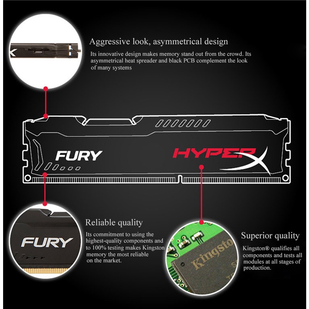 Kingston Hyperx 4GB/8GB Desktop RAM DDR3 1333MHZ/1600/1866MHZ DIMM Memory for PC