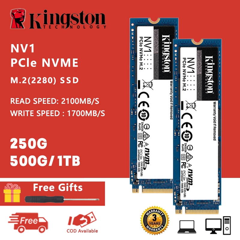 Kingston NV1 M.2 Nvme SSD 250GB 500GB 1TB PcIe 2280 Solid State Hard Drive For Laptop Desktop PC
