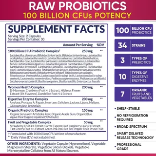Wholesome Wellness Women’s Raw Probiotic 100Billion CFU โพรไบโอติก สำหรับผู้หญิง 60cap