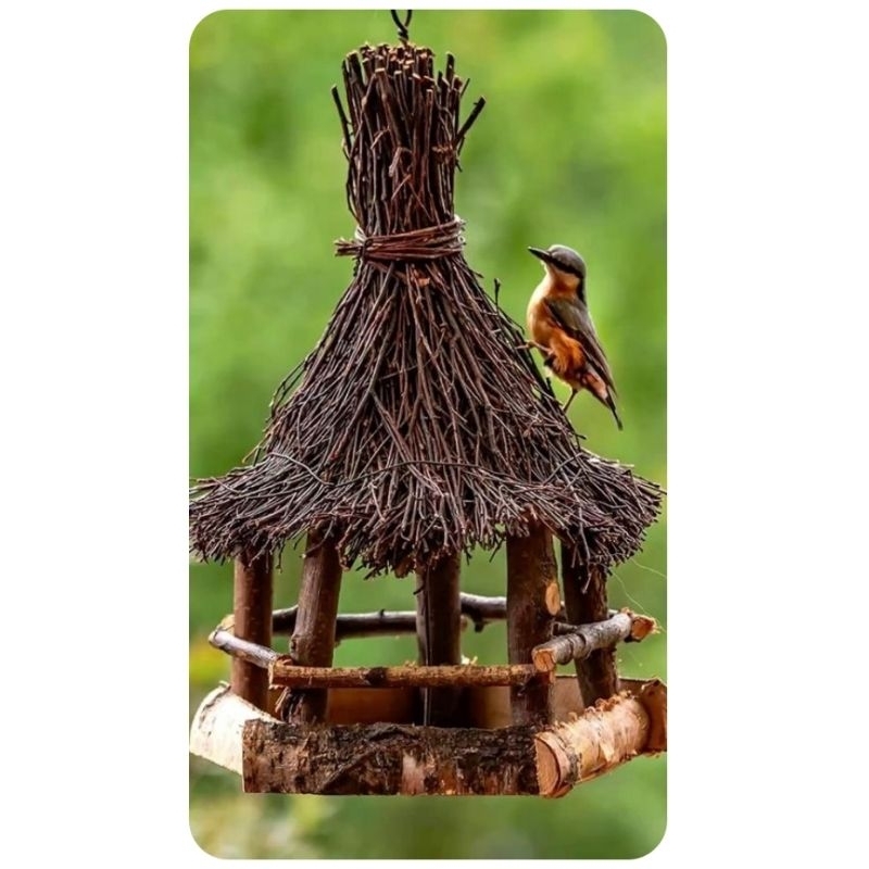 บ้านนกทำจากกิ่งไม้แห้ง ตายชนบทงาน DIY งานฝีมือตกแต่งทั่วไป พร้อมส่ง