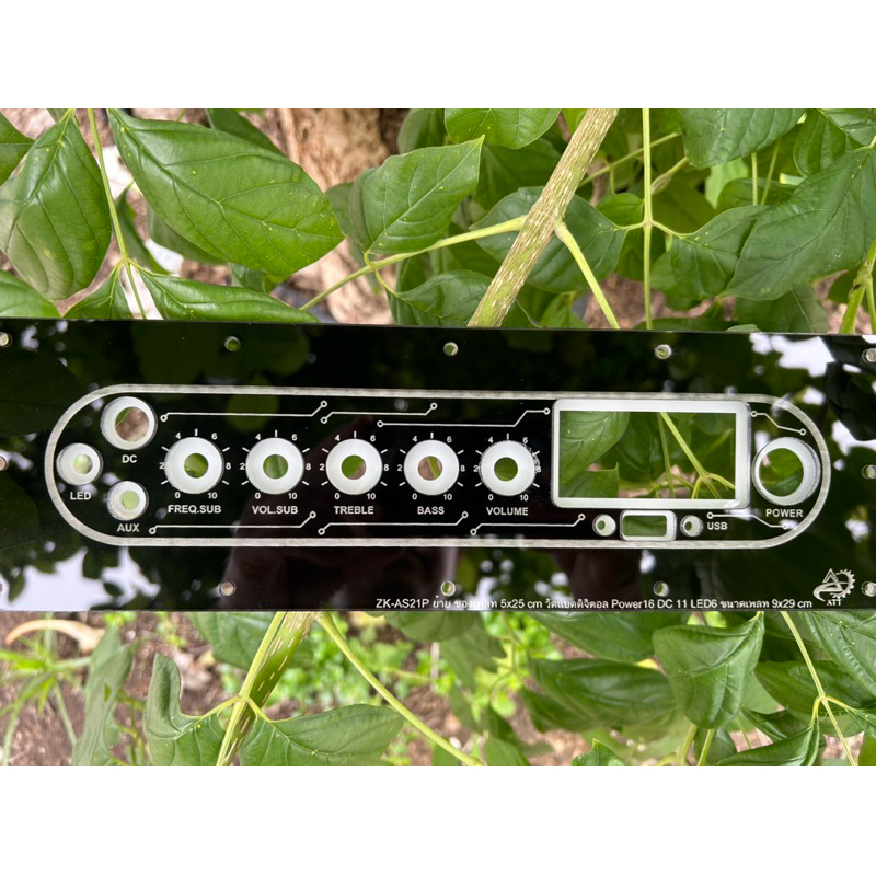 เพลทลำโพงบลูทูธZK-AS21P ย้ายวอลุ่ม งานไฟหนา5มิลช่องเพลท5x25cm วัดแบตดิจิตอลสวิตซ์16มิลDC11มิลสวิตซ์L