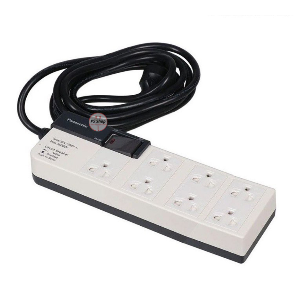[ส่งเร็วพร้อมใช้งาน][7รูเสียบ] ปลั๊กไฟ PANASONIC ®พานาโซนิค ปลั๊กพ่วง ปลั๊ก3ตา 10A2300วัตต์และรุ่น16A3500วัตต์ - รูปที่ 2