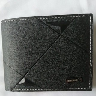 ใหม่ กระเป๋าส​ตางค์​แบบพับ สีดำ สำหรับผู้ชาย