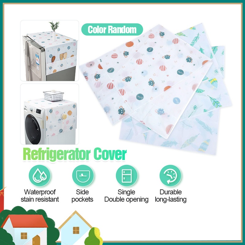 🔥 กันน้ำ ทนต่อคราบ 🔥 ผ้าคลุมตู้เย็น กันน้ำและกันฝุ่น พร้อมช่องเก็บของ วางของ ล้างน้ำได้ ทำความสะอาดได้