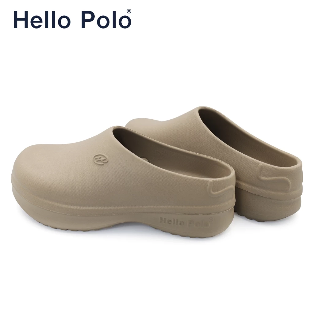 Hello Polo รองเท้าแตะแบบสวม รองเท้าคัทชูพยาบาล พื้นนิ่ม EVA สีขาว HP8009 เหมาะกับผู้หญิงและผู้ชาย