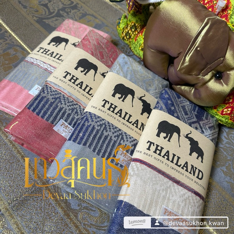 ผ้าพันคอลายไทย คลุมไหล่ ของฝาก ของชำร่วย รหัสS 70*180 CM.