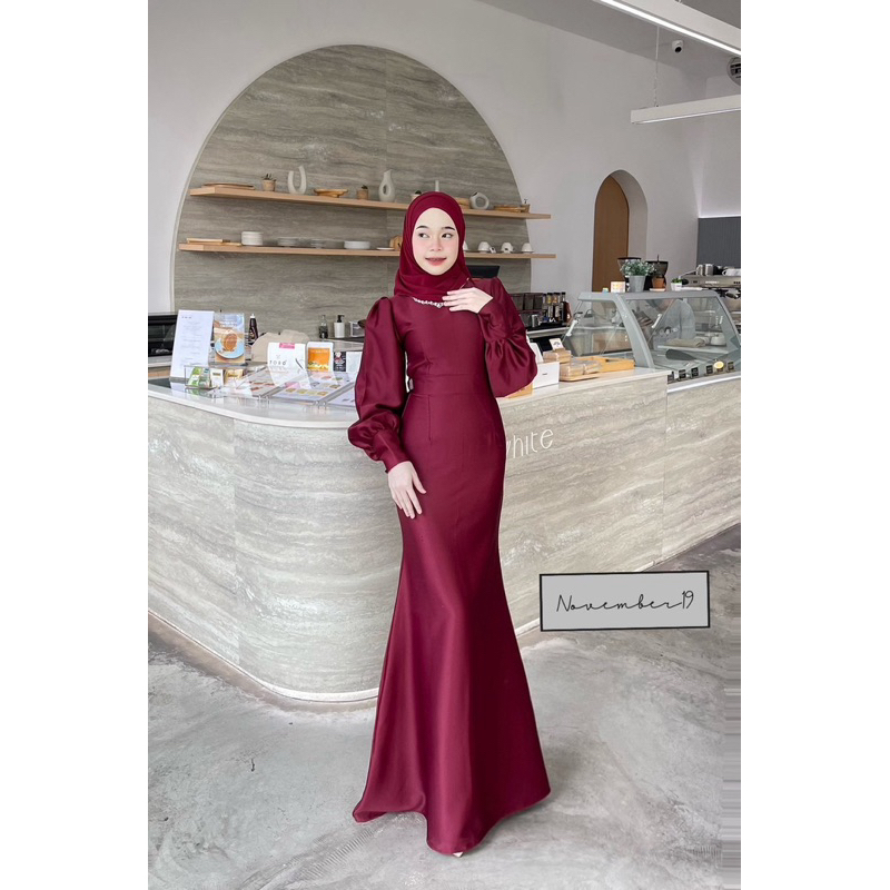 รุ่นซินดี้ผ้าซาร่า ชุดเดรสอิสลาม ชุดเดรสมุสลิม ไม่รวมฮิญาบเข้าชุด แบรนด์November19