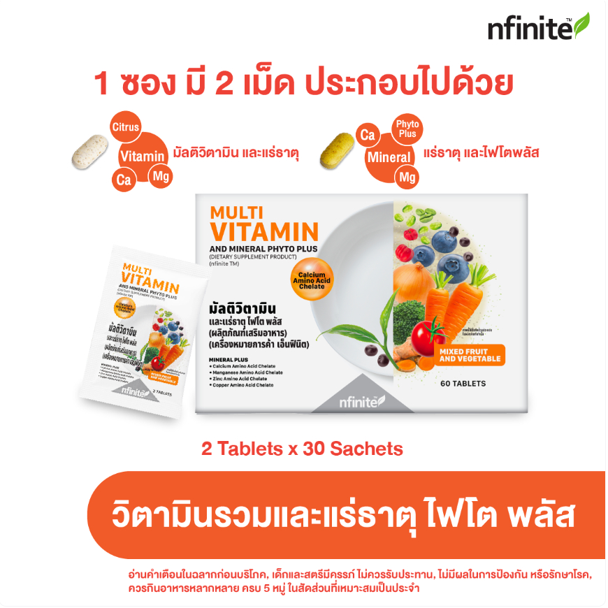 วิตามินรวม ไฟโตพลัส Multi Vitamin And Mineral Phyto Plus