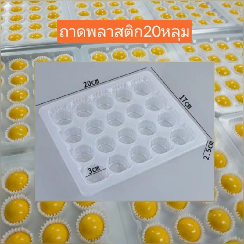 ถาดพลาสติกใส่ขนม ถาดหลุมพลาสติก20ช่อง