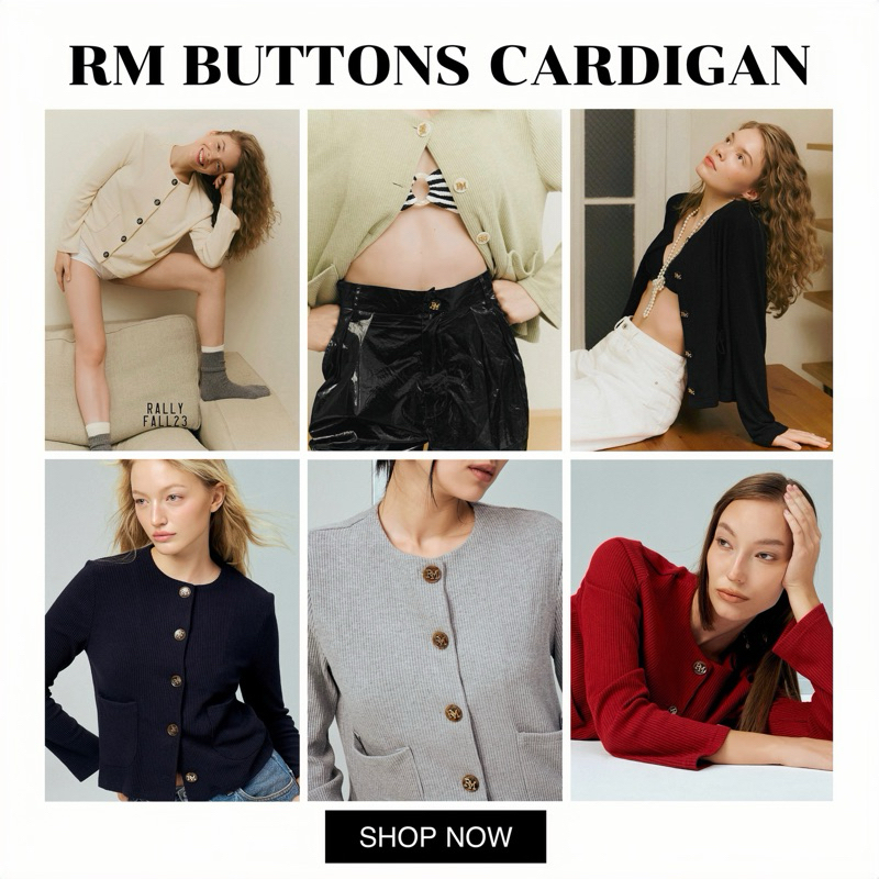 [พร้อมส่ง] ของแท้ Rally RM Buttons Cardigan - เสื้อคาร์ดิแกนผ้ายืด